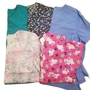 Women Scrub Tops LOT OF 5 Size 3XL Multiple Colors Scrubstar Sanibel Scrubs